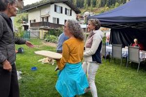 Pizza-Essen bei Edith
